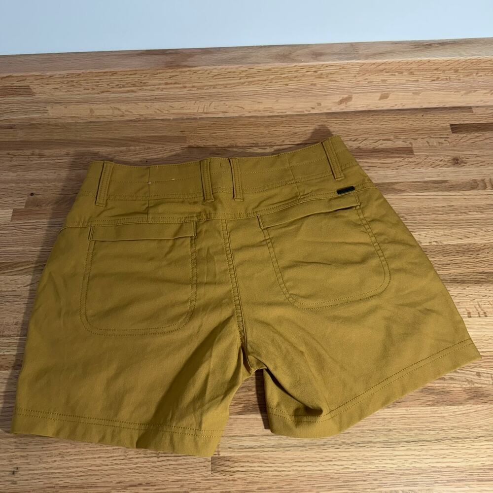prAna Womens Size 10 Mustard Yellow Khaki Chino Outdoor Hiking Shorts - Picture 3 of 6
